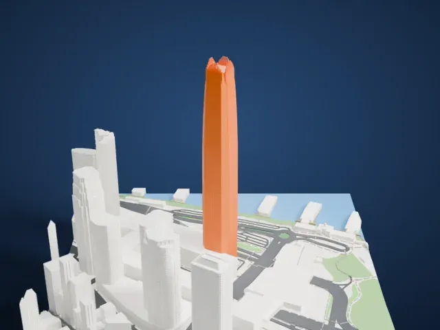 Hong Kong IFC model, South view