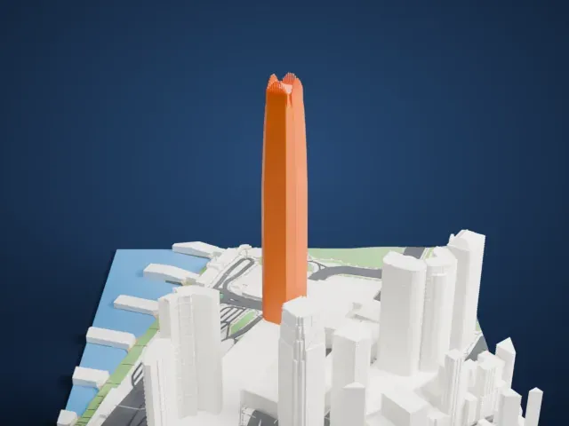 Hong Kong IFC model, West view