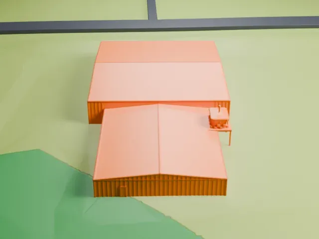 Hoosier Air Museum Hangar model, East view