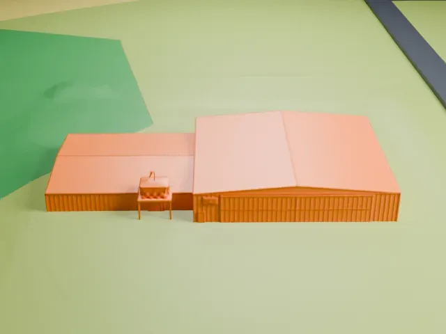 Hoosier Air Museum Hangar model, North view