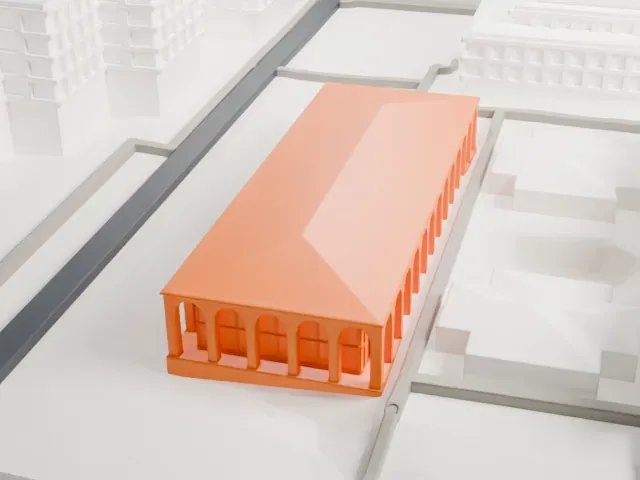 Hoover Institution model, East view