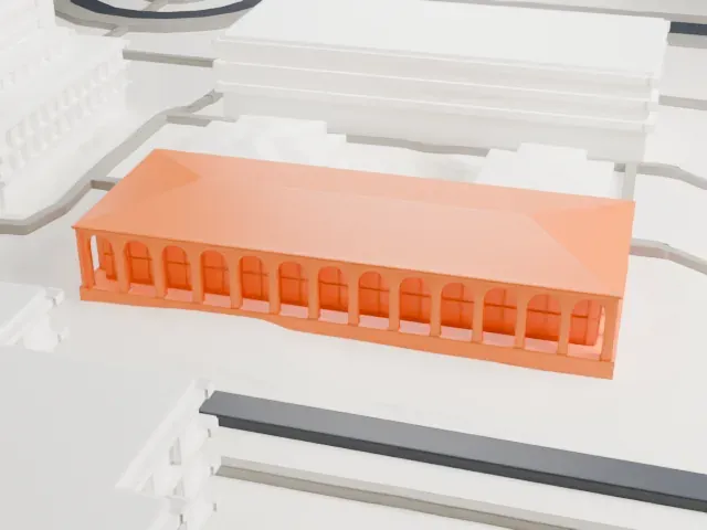 Hoover Institution model, South view