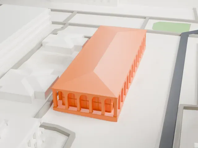 Hoover Institution model, West view