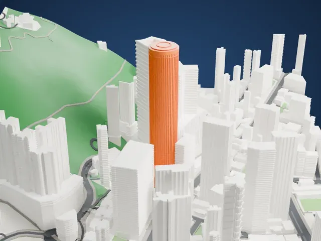 Hopewell Centre (Hong Kong) model, East view