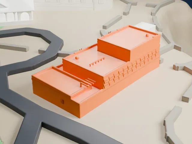 Hopi House model, East view