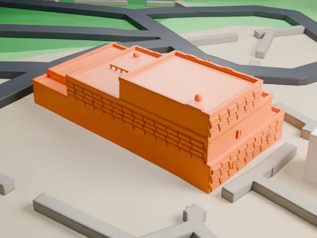 Hopi House model, North view
