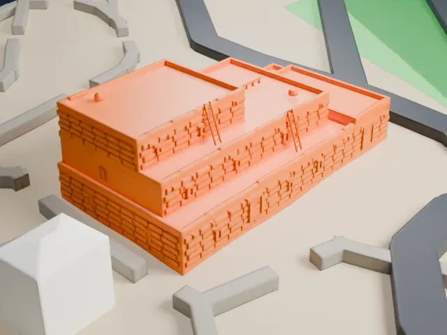 Hopi House model, West view