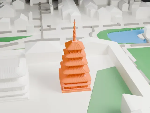 Horyu-ji model, North view
