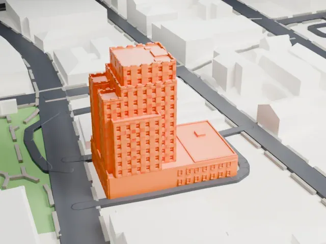 Hotel Beach model, East view