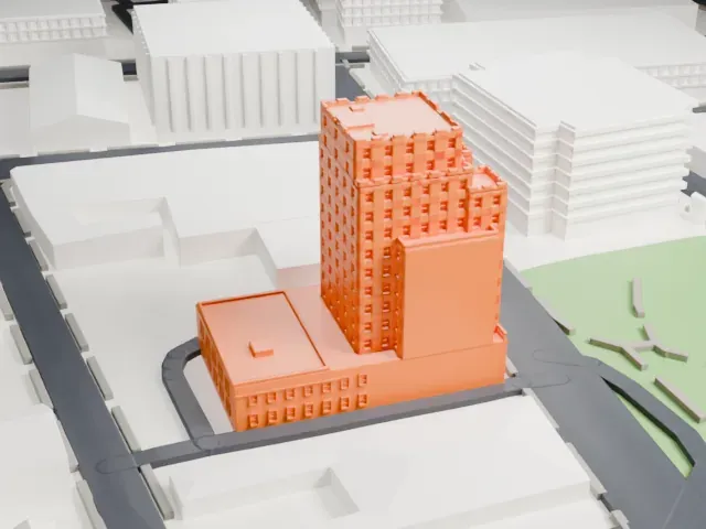 Hotel Beach model, West view