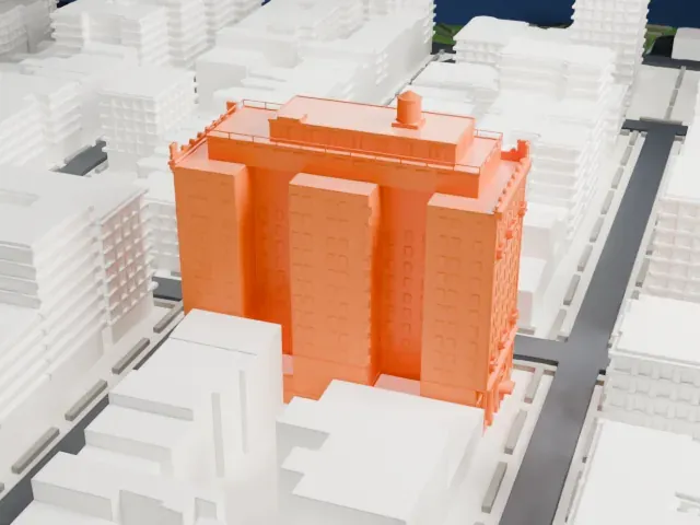 Hotel Bossert model, East view