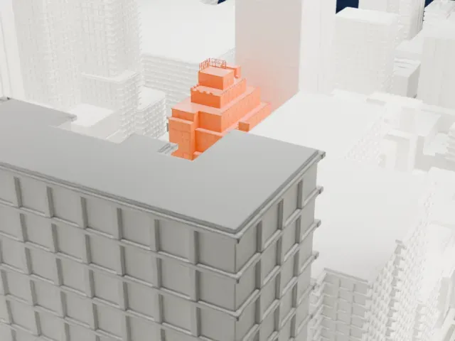 Hotel Carter model, East view