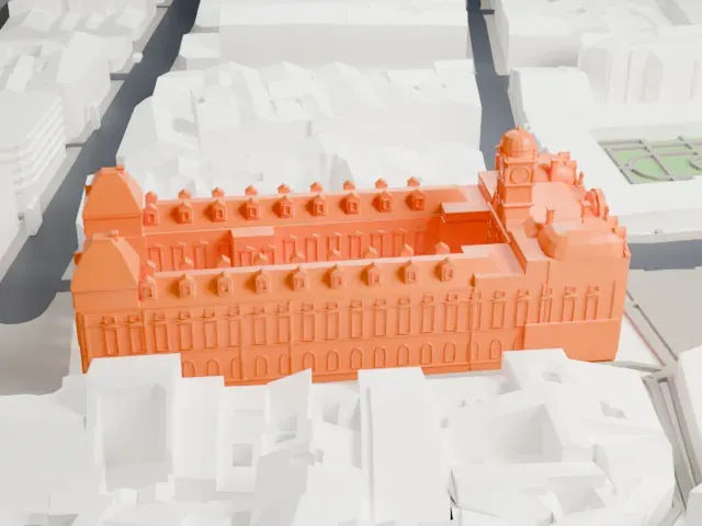 Hôtel de Ville, Lyon model, North view