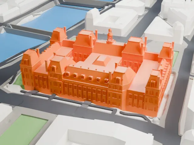 Hôtel de Ville de Paris model, East view