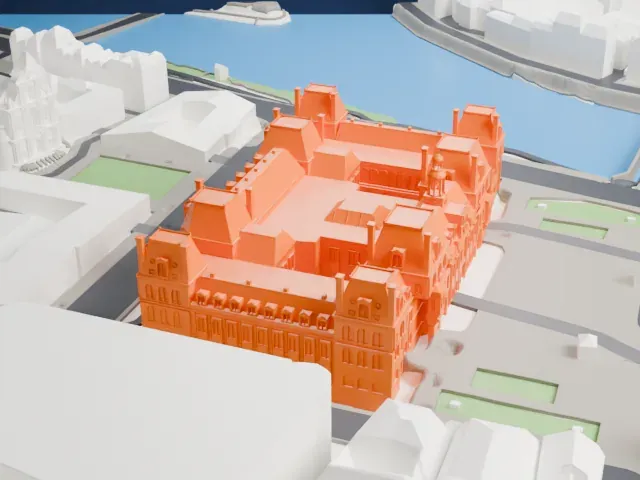 Hôtel de Ville de Paris model, North view