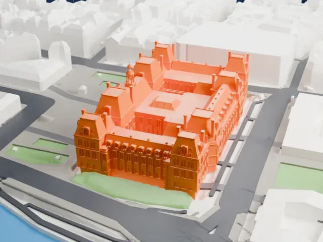Hôtel de Ville de Paris model, South view