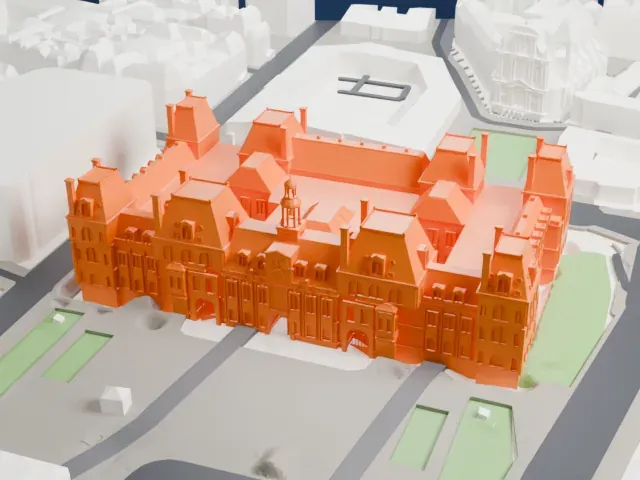 Hôtel de Ville de Paris model, West view