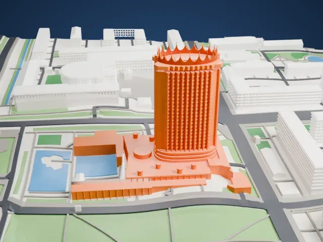 Hotel Kazakhstan model, East view