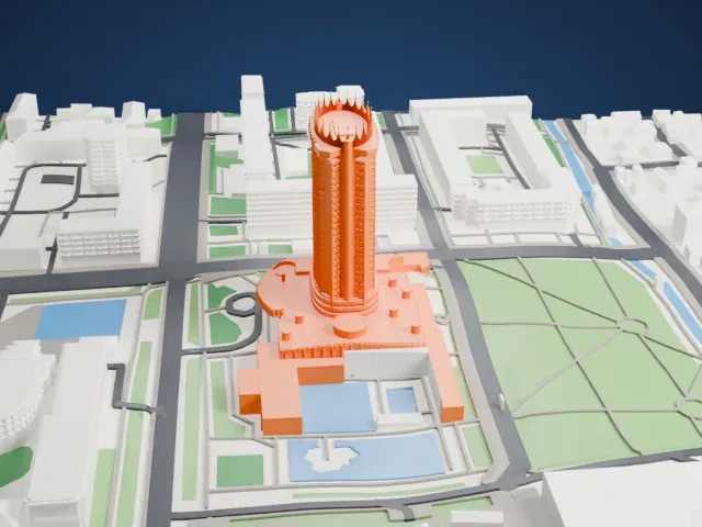 Hotel Kazakhstan model, South view
