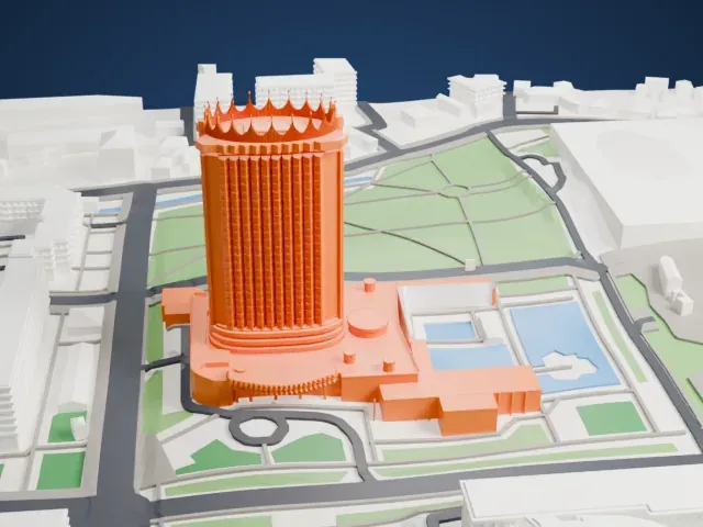 Hotel Kazakhstan model, West view