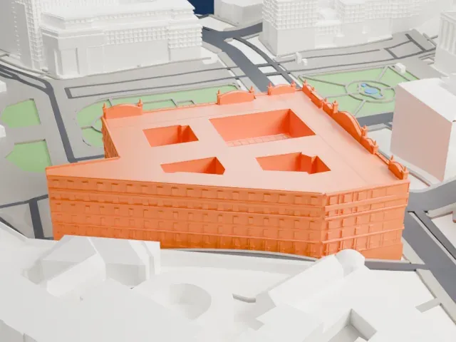 Hotel Metropol Moscow model, East view