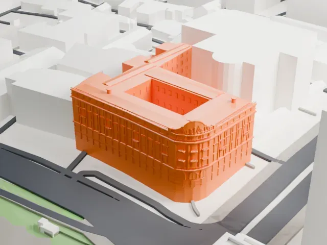 Hotel National, Moscow model, East view
