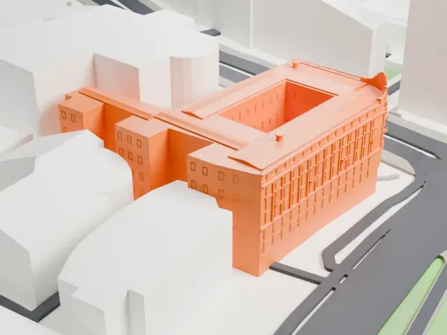 Hotel National, Moscow model, South view