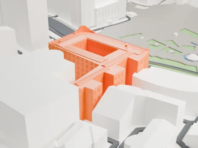 Hotel National, Moscow model, West view