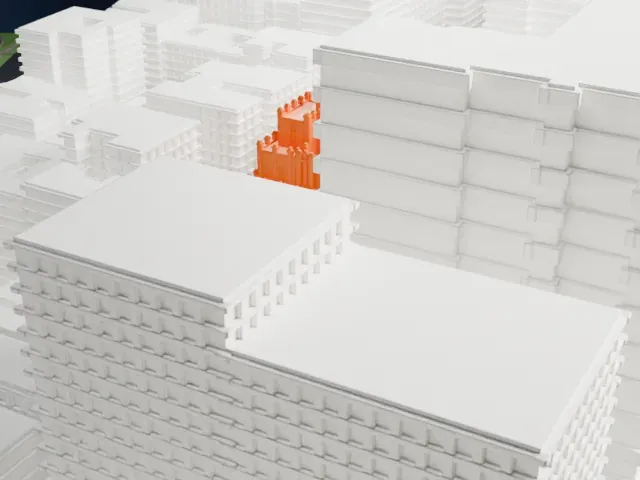 Hotel Paris model, South view