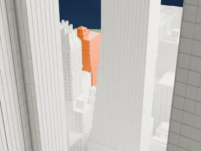 Hotel St. Moritz model, West view