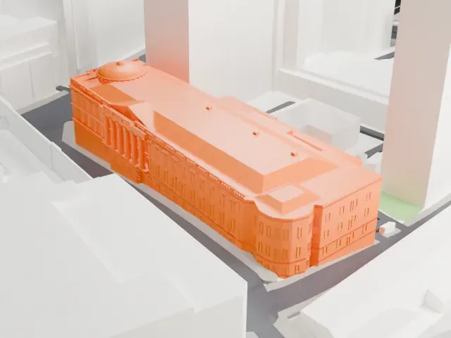 House of the Unions model, North view