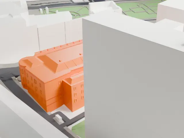 House of the Unions model, West view