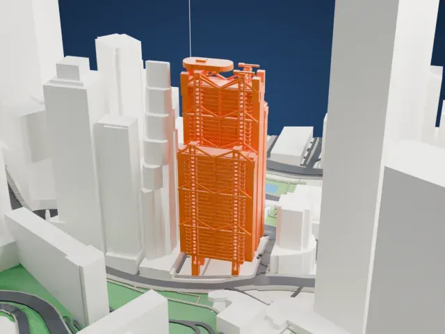 HSBC Building (Hong Kong) model, South view