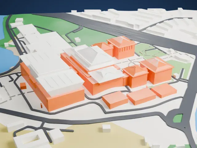 Hubei Provincial Museum model, East view
