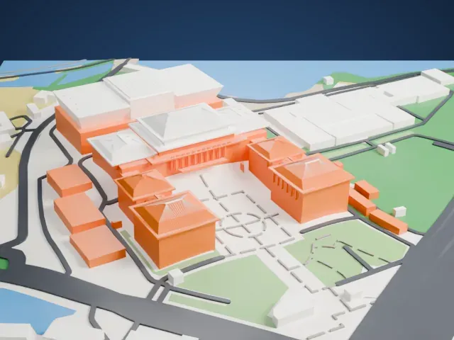 Hubei Provincial Museum model, North view