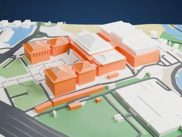 Hubei Provincial Museum model, West view
