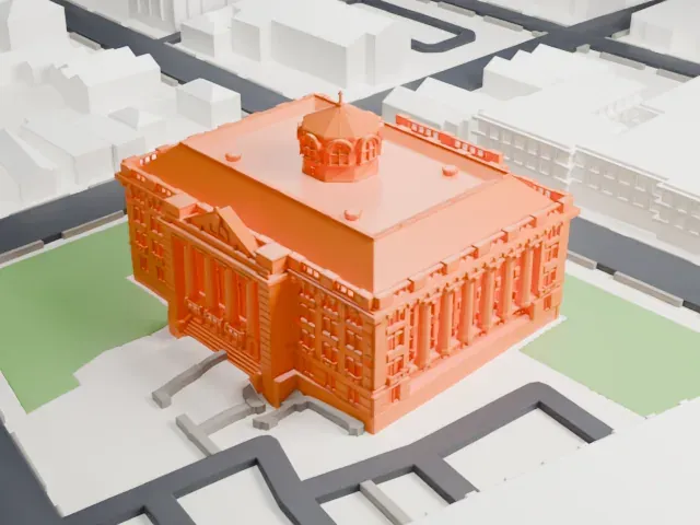 Hudson County Courthouse model, North view