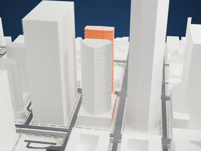 Hudson Greene model, East view