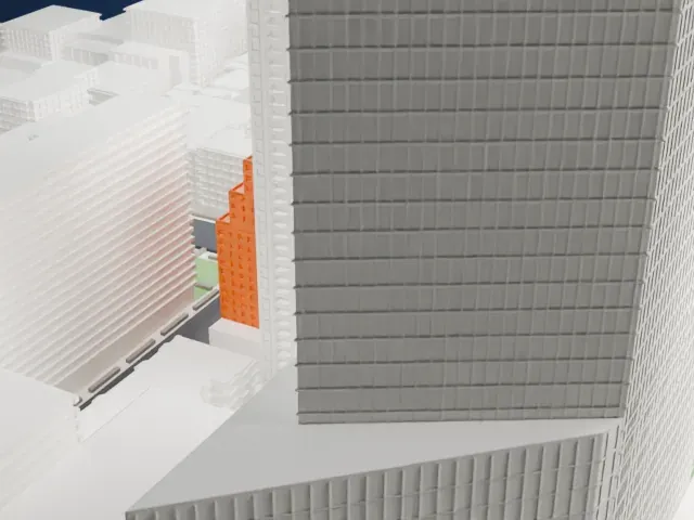 Hudson Hotel model, East view
