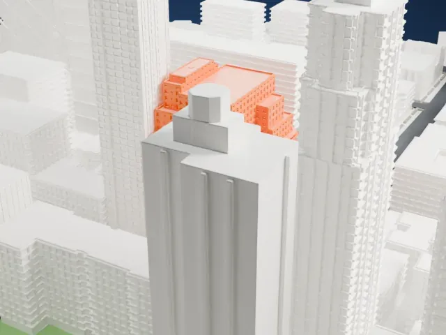 Hudson Hotel model, North view