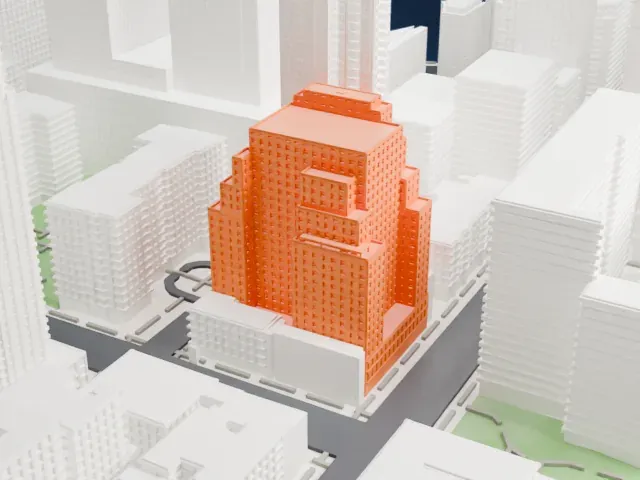 Hudson Hotel model, West view