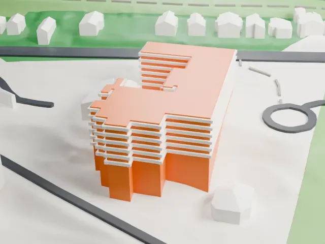 Hudson River Museum model, West view