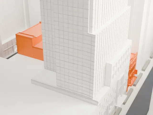 Hudson Theatre model, West view