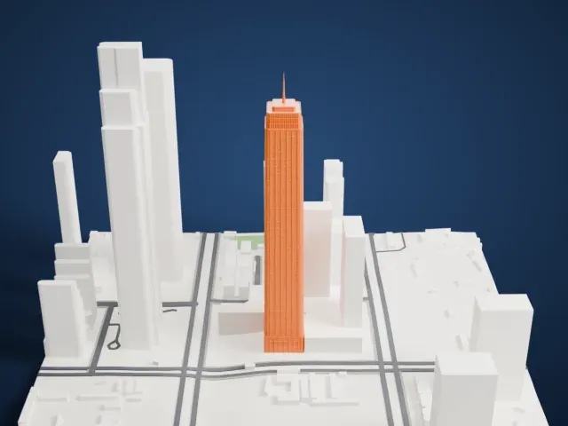 Huiyun Center model, East view