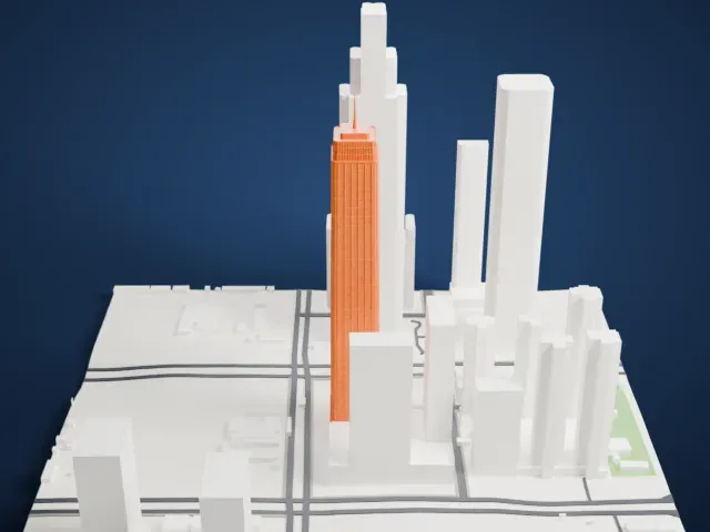 Huiyun Center model, North view