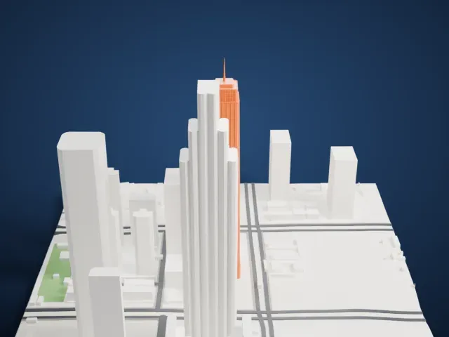 Huiyun Center model, South view