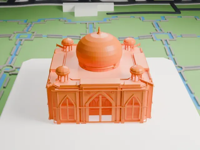 Humayun's Tomb model, North view