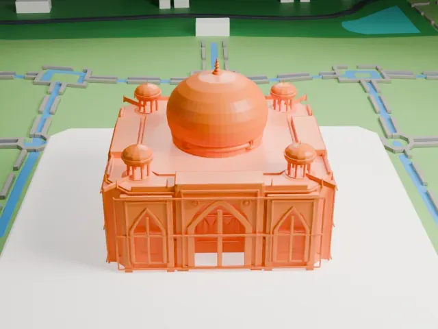 Humayun's Tomb model, West view