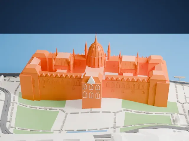 Hungarian Parliament Building model, East view