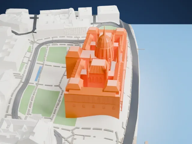Hungarian Parliament Building model, North view